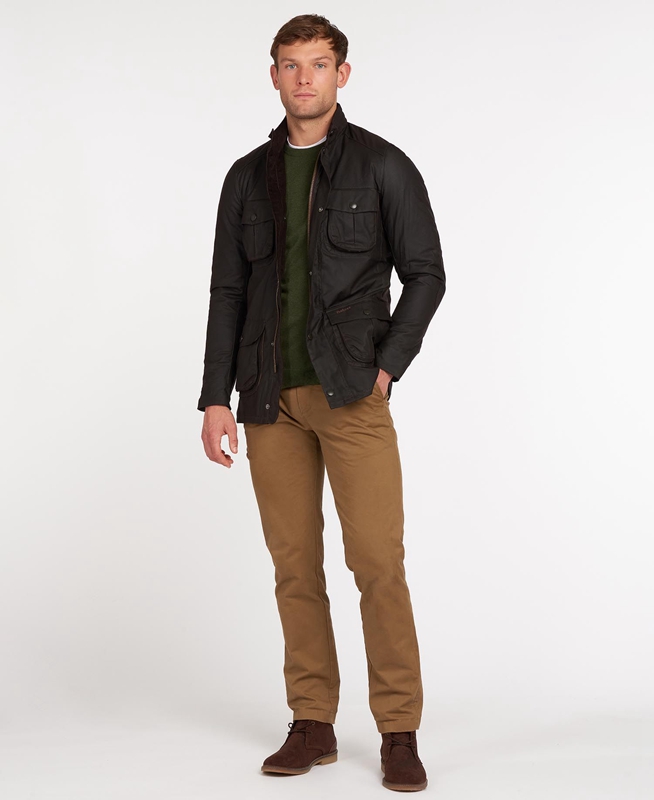 Barbour Corbridge Férfi Viaszos Kabát Fekete | 052738-LEW