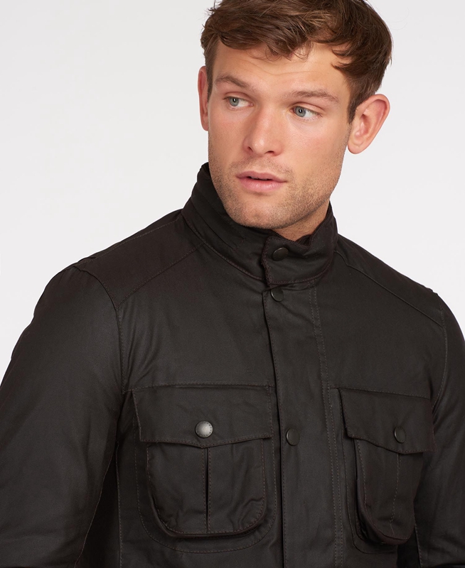 Barbour Corbridge Férfi Viaszos Kabát Fekete | 052738-LEW