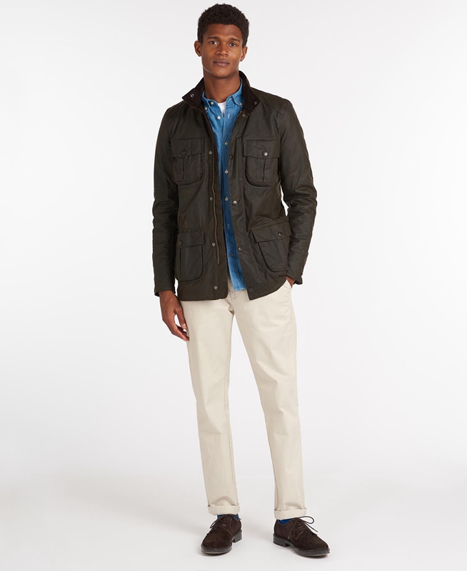 Barbour Corbridge Férfi Viaszos Kabát Olivazöld | 827541-KLA