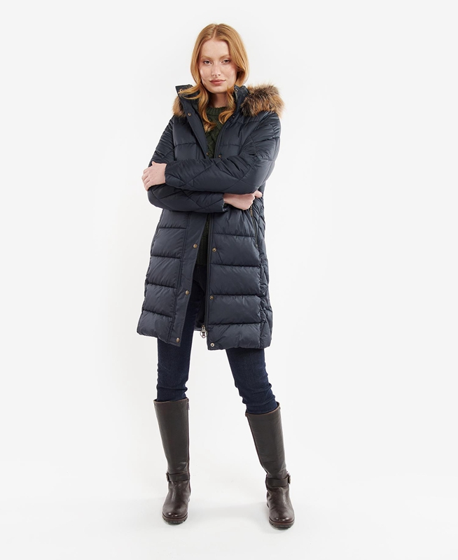 Barbour Daffodil Női Vattázott Kabát Sötétkék | 413067-ZBQ