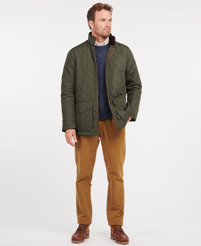 Barbour Devon Férfi Vattázott Kabát Zöld | 218043-FTQ