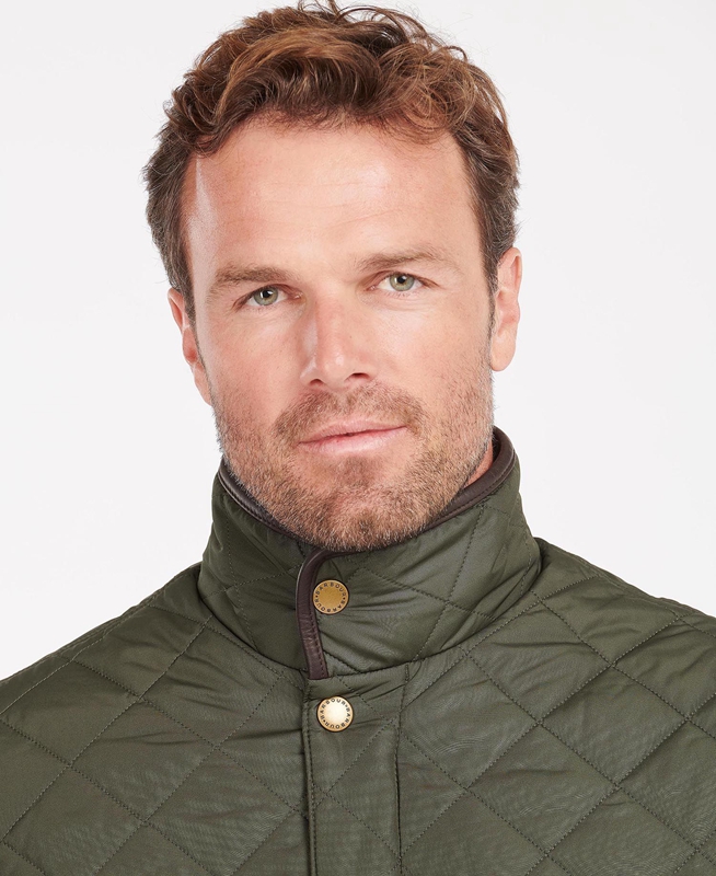 Barbour Devon Férfi Vattázott Kabát Zöld | 218043-FTQ