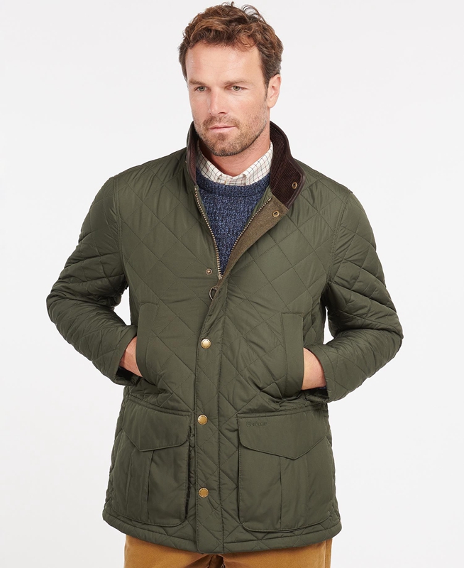 Barbour Devon Férfi Vattázott Kabát Zöld | 218043-FTQ