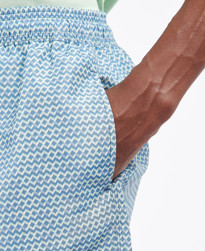 Barbour Diamond Geo Swim Férfi Nadrág Kék | 481729-QHO