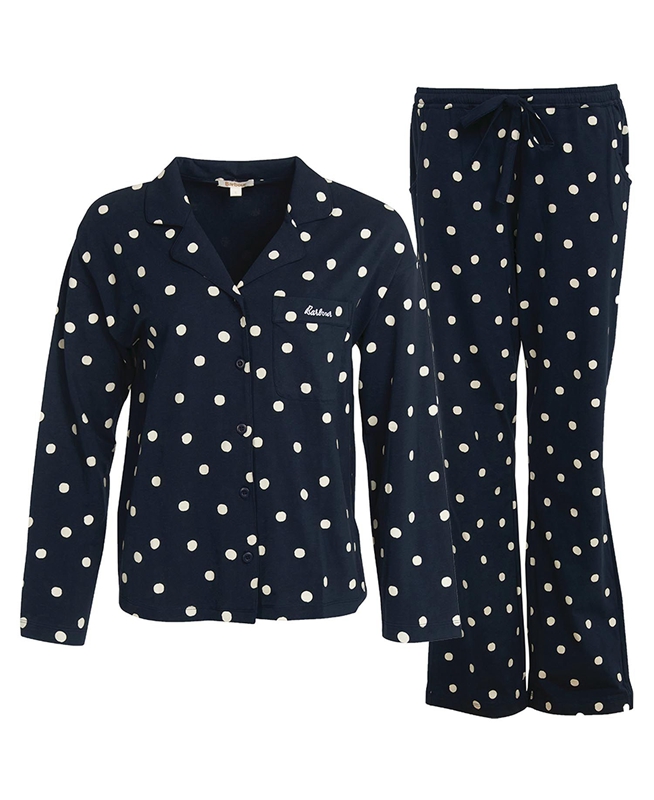 Barbour Dotty PJ Set Női Hálóruha Sötétkék | 451392-MZX