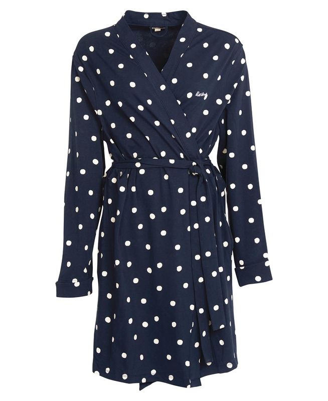 Barbour Dotty Robe Női Hálóruha Sötétkék | 578324-FYK