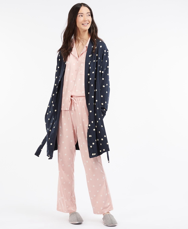 Barbour Dotty Robe Női Hálóruha Sötétkék | 578324-FYK
