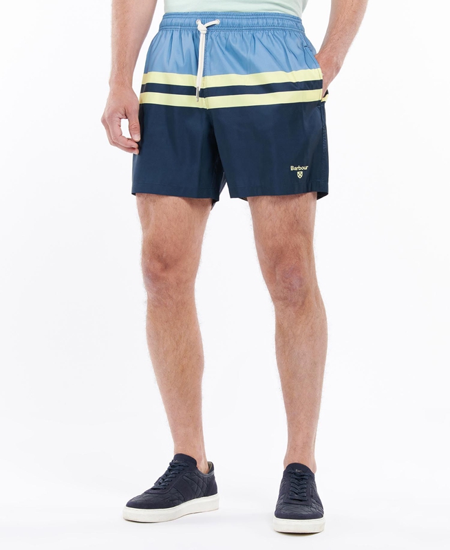 Barbour Double Stipe Swim Férfi Nadrág Kék | 654902-CJN