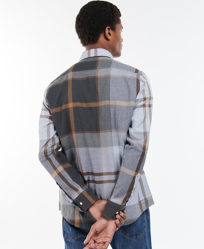 Barbour Dunoon Taillored Férfi Ingek Szürke | 869230-RXF