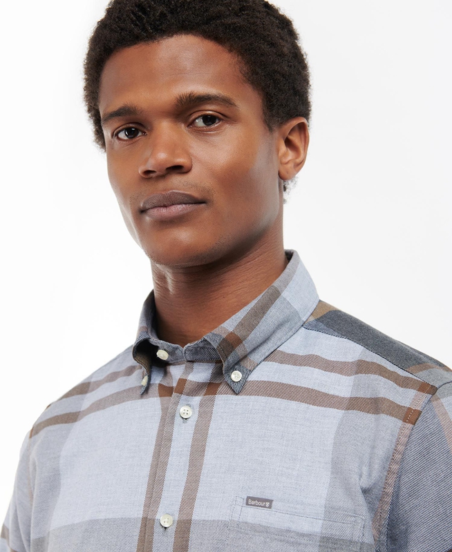Barbour Dunoon Taillored Férfi Ingek Szürke | 869230-RXF