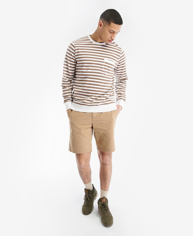 Barbour Durnage Crew Férfi Pulóverek Barna | 923045-UBR