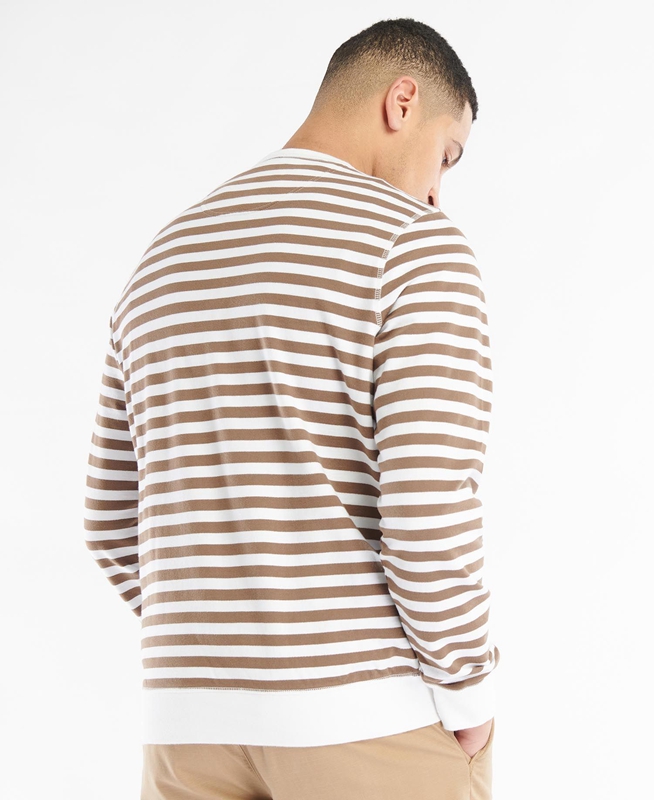 Barbour Durnage Crew Férfi Pulóverek Barna | 923045-UBR