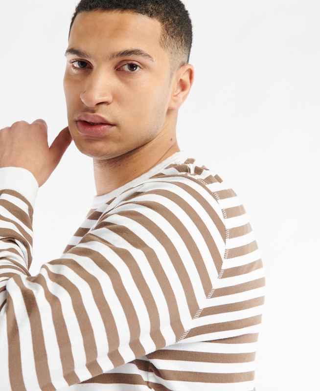 Barbour Durnage Crew Férfi Pulóverek Barna | 923045-UBR