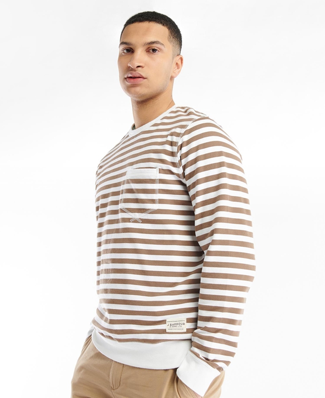 Barbour Durnage Crew Férfi Pulóverek Barna | 923045-UBR