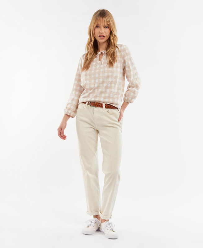 Barbour Ember Női Póló Fehér | 732169-WIX