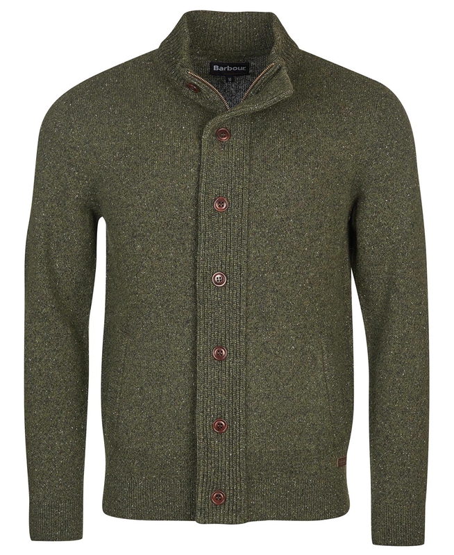 Barbour Essential Cardigan Tisbury Zip Through Férfi Pulóverek Zöld | 138256-DYP