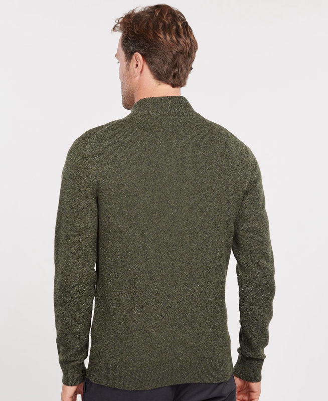 Barbour Essential Cardigan Tisbury Zip Through Férfi Pulóverek Zöld | 138256-DYP