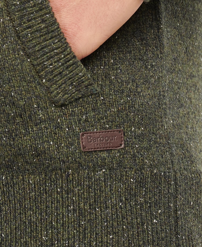 Barbour Essential Cardigan Tisbury Zip Through Férfi Pulóverek Zöld | 138256-DYP