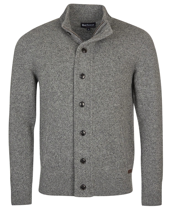 Barbour Essential Cardigan Tisbury Zip Through Férfi Pulóverek Szürke | 693285-UWS