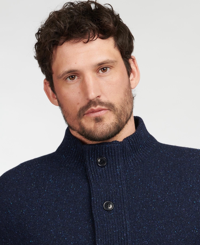 Barbour Essential Cardigan Tisbury Zip Through Férfi Pulóverek Sötétkék | 976410-ZVC