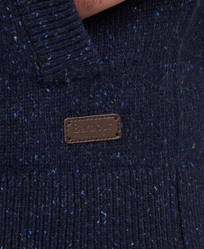 Barbour Essential Cardigan Tisbury Zip Through Férfi Pulóverek Sötétkék | 976410-ZVC