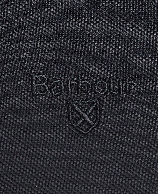 Barbour Essential Langarmshirt Sports Férfi Polo shirts Fekete | 084516-TAC