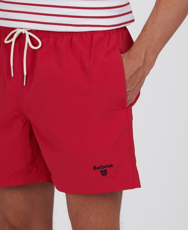 Barbour Essential Logo 5'' Swim Férfi Nadrág Piros | 924387-GZA