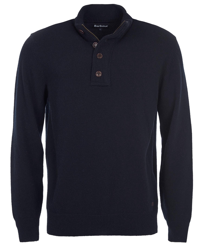 Barbour Essential Patch Half Zip Férfi Pulóverek Sötétkék | 096782-DEC