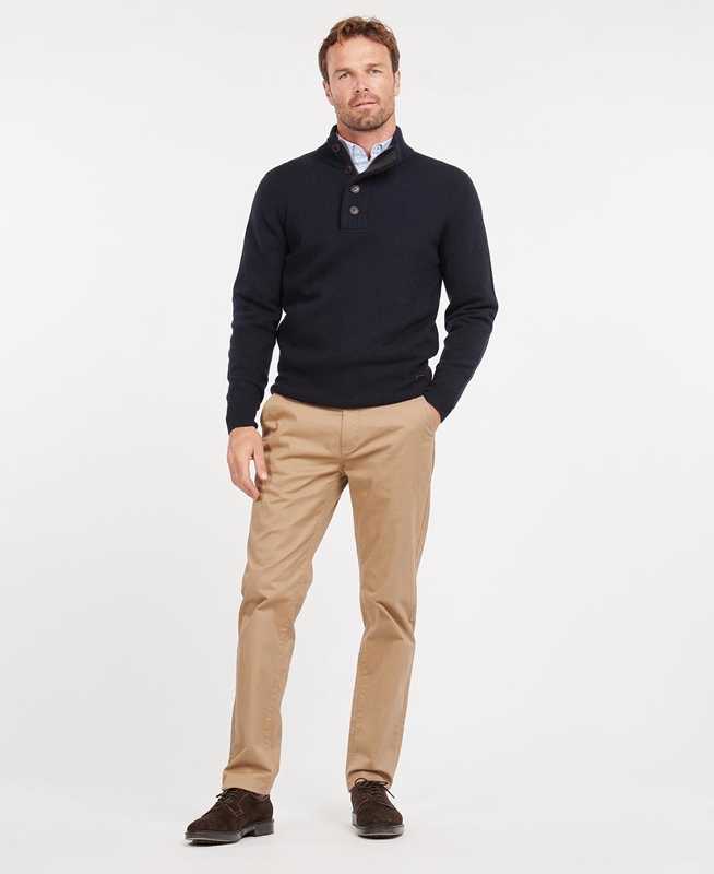 Barbour Essential Patch Half Zip Férfi Pulóverek Sötétkék | 096782-DEC