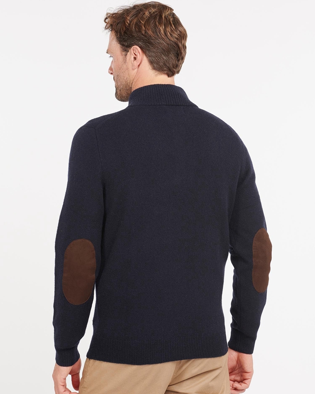 Barbour Essential Patch Half Zip Férfi Pulóverek Sötétkék | 096782-DEC