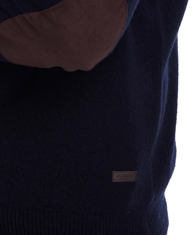 Barbour Essential Patch Half Zip Férfi Pulóverek Sötétkék | 096782-DEC