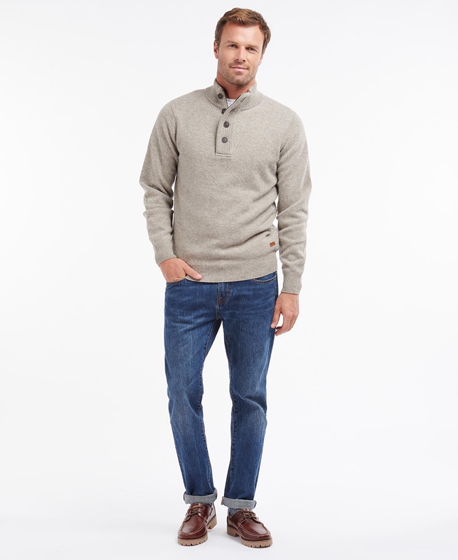 Barbour Essential Patch Half Zip Férfi Pulóverek Szürke | 108729-FKE