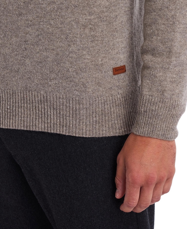 Barbour Essential Patch Half Zip Férfi Pulóverek Szürke | 108729-FKE