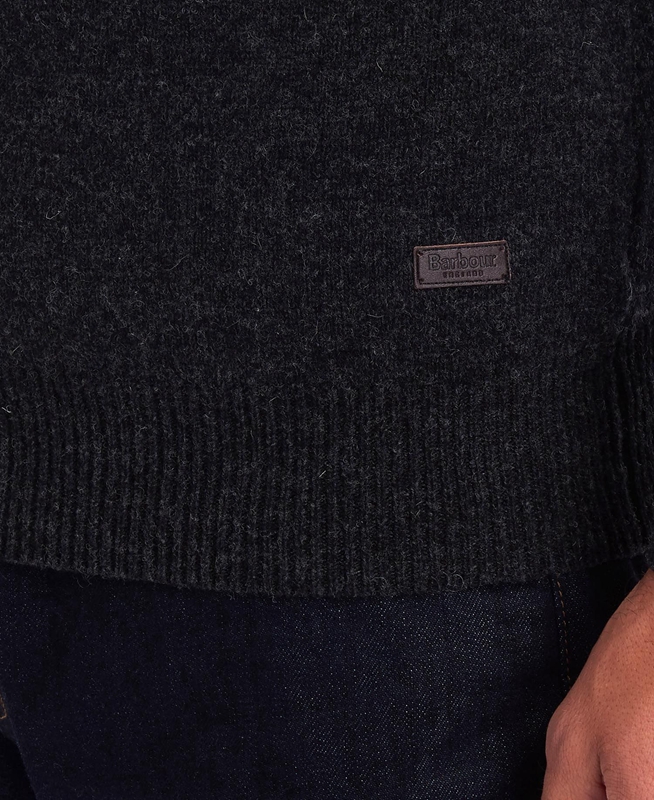 Barbour Essential Patch Half Zip Férfi Pulóverek Fekete | 201596-FCN