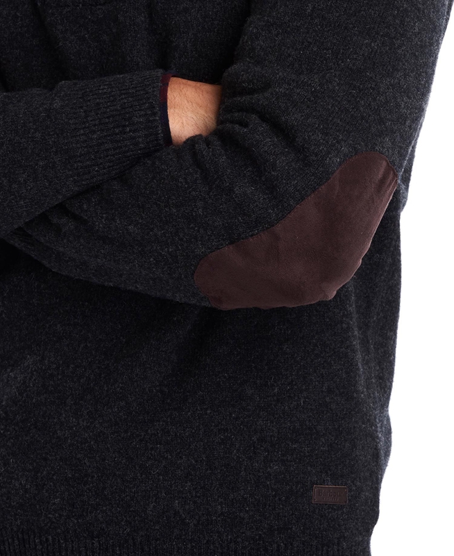 Barbour Essential Patch Half Zip Férfi Pulóverek Fekete | 201596-FCN