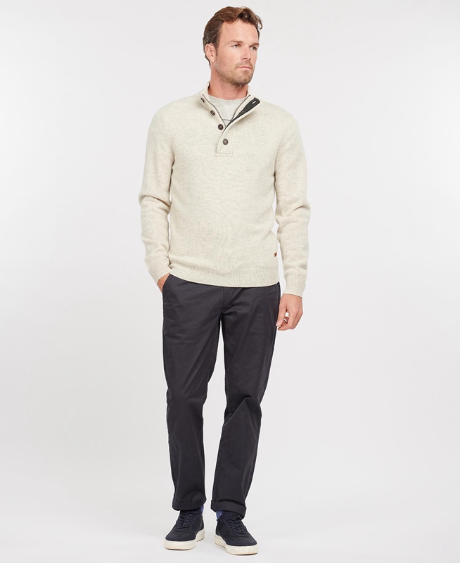Barbour Essential Patch Half Zip Férfi Pulóverek Bézs | 459321-ASR