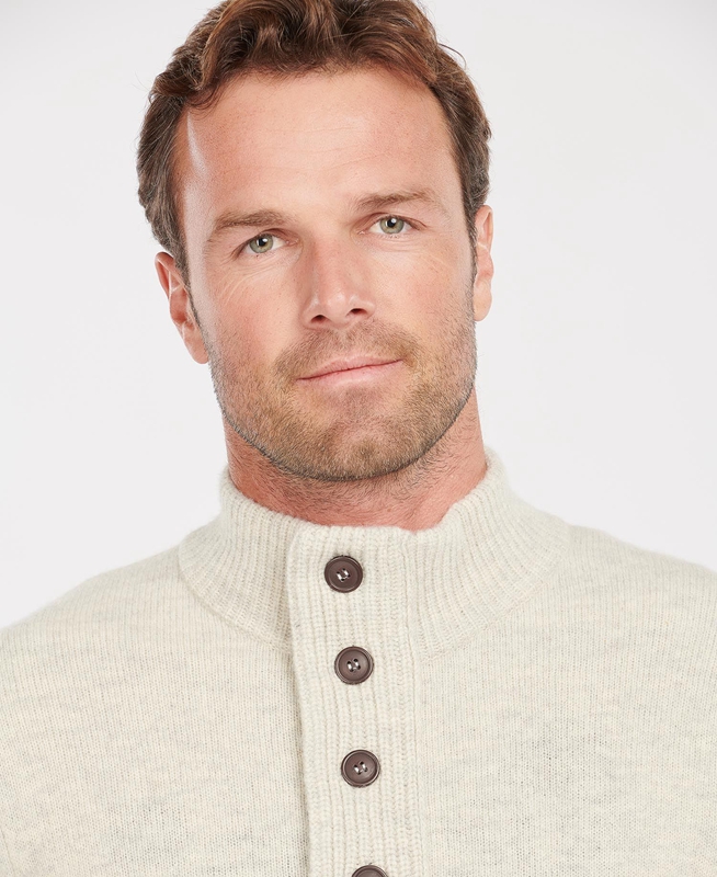Barbour Essential Patch Half Zip Férfi Pulóverek Bézs | 459321-ASR