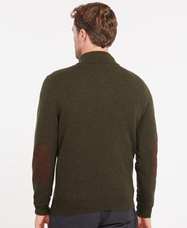 Barbour Essential Patch Half Zip Férfi Pulóverek Olivazöld | 485920-XPR