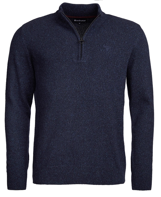 Barbour Essential Tisbury Half Zip Férfi Pulóverek Sötétkék | 492603-POK
