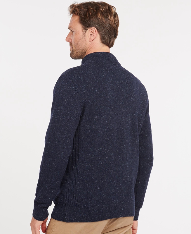 Barbour Essential Tisbury Half Zip Férfi Pulóverek Sötétkék | 492603-POK