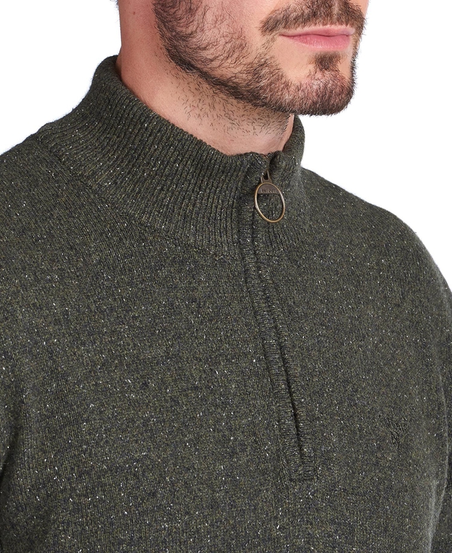 Barbour Essential Tisbury Half Zip Férfi Pulóverek Olivazöld | 526930-GDC
