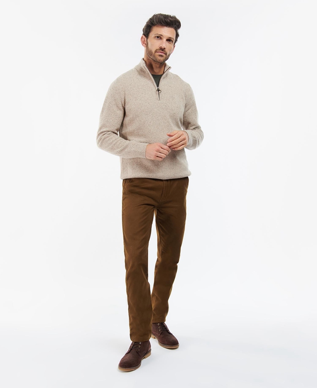 Barbour Essential Tisbury Half Zip Férfi Pulóverek Olivazöld | 569382-KJN