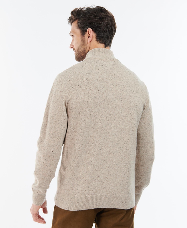 Barbour Essential Tisbury Half Zip Férfi Pulóverek Olivazöld | 569382-KJN