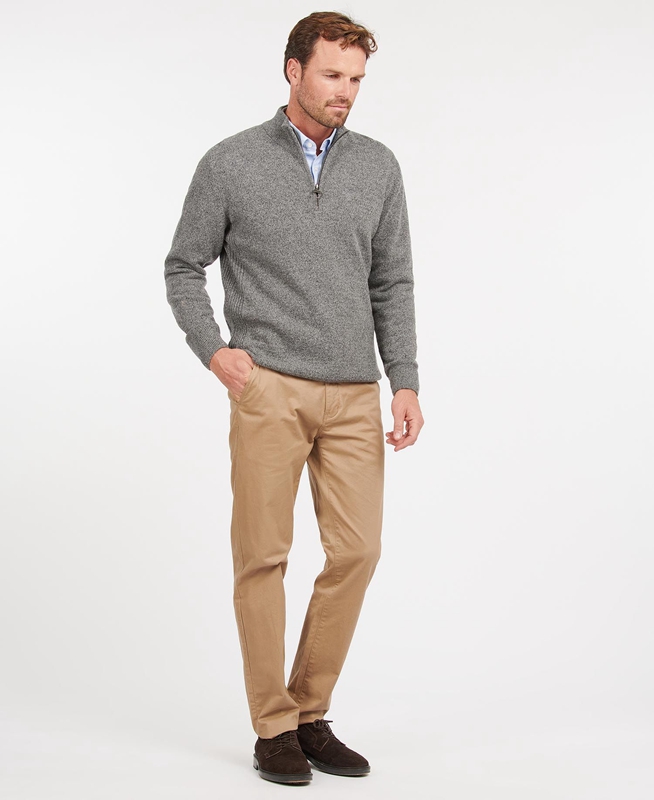 Barbour Essential Tisbury Half Zip Férfi Pulóverek Szürke | 617940-OPY
