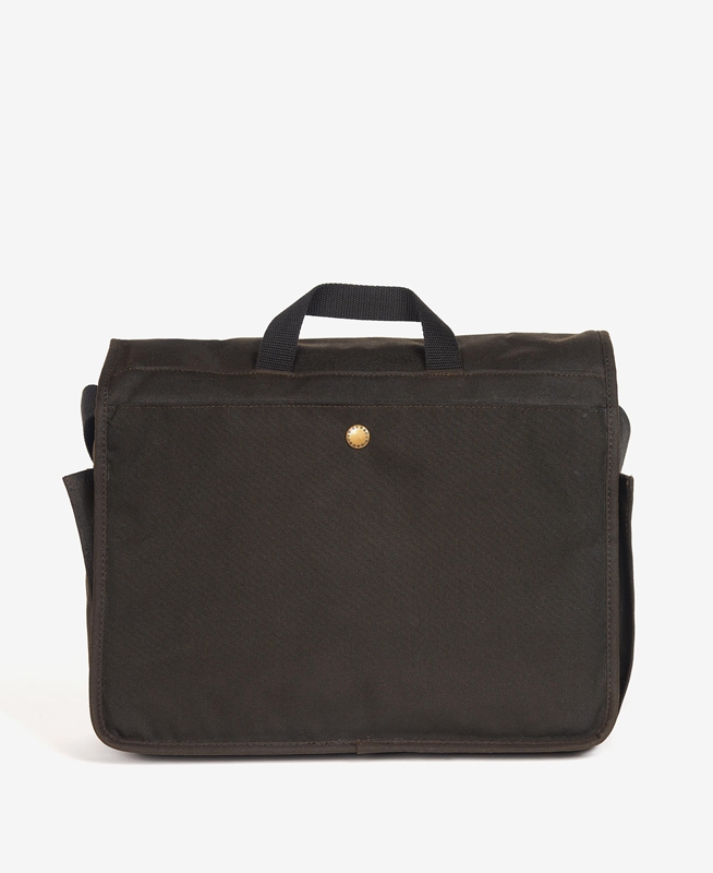 Barbour Essential Wax Messenger Férfi Táska Olivazöld | 132649-DUN