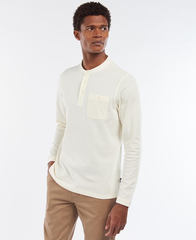 Barbour Explorer Henley Férfi Polo shirts Krém | 860412-JWF