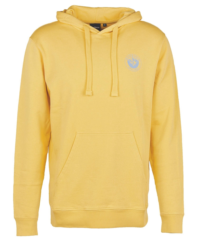 Barbour Explorer Hoodie Férfi Pulóverek Sárga | 769428-KLJ