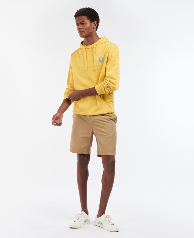 Barbour Explorer Hoodie Férfi Pulóverek Sárga | 769428-KLJ
