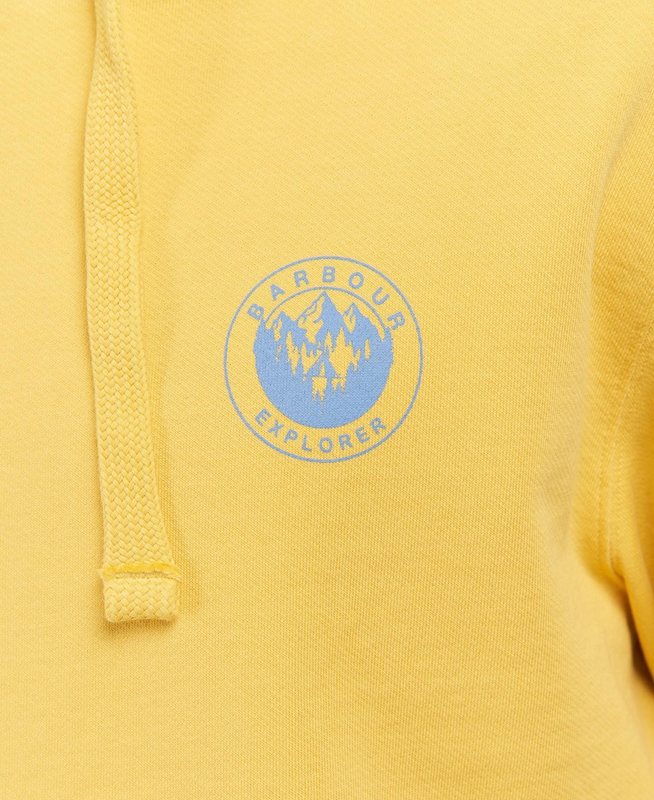 Barbour Explorer Hoodie Férfi Pulóverek Sárga | 769428-KLJ