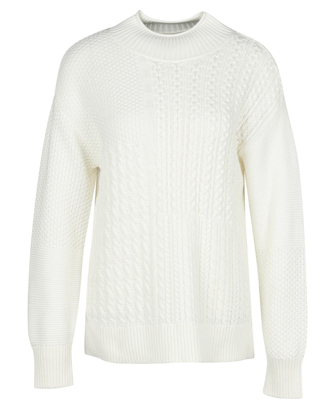 Barbour Fairbarn Knit Női Pulóverek Fehér | 189750-NDK